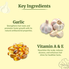 VI-JOHN NATURALE Garlic Enriched Hair Oil | Promotes Natural Hair Growth With Vitamin A.E & F | for All Hair Types | Men and Women | 300ML