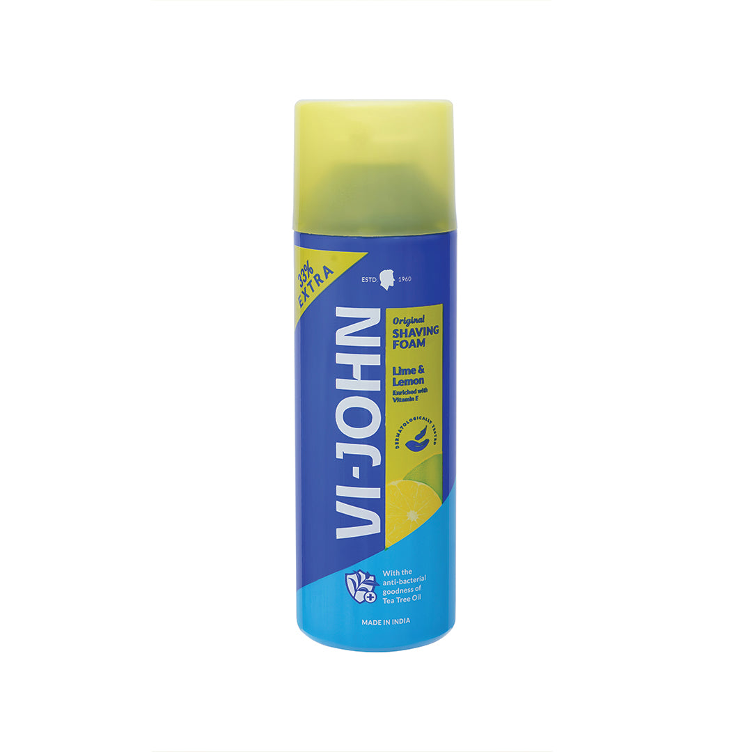 VI-JOHN  Dermatologically Tested Lime & Lemon Shaving Foam enriched with Vitamin E & Tea Tree Oil -401g