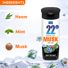 VI-JOHN 22 Degree Cooling Talc Beat The Heat Musk 300GM