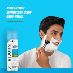 VI-JOHN Calming Aqua Shaving Foam | For All Skin Types | 200GM