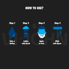 VI-JOHN Purifying Charcoal Shaving Foam 200 GM | Enriched with Aloe Vera & Jojoba Oil