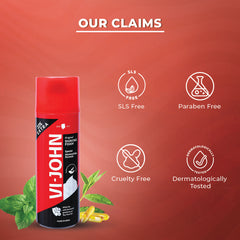 VI-JOHN  Dermatologically Tested Special Moisturizing Formula Shaving Foam enriched with Vitamin E & Tea Tree Oil-401g