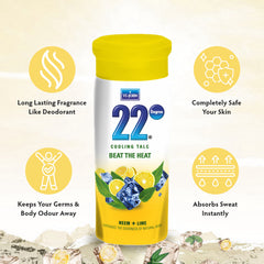 VI-JOHN 22 Degree Cooling Talc Beat the Heat Neem and Lime-100g