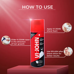 VI-JOHN  Dermatologically Tested Special Moisturizing Formula Shaving Foam enriched with Vitamin E & Tea Tree Oil-401g