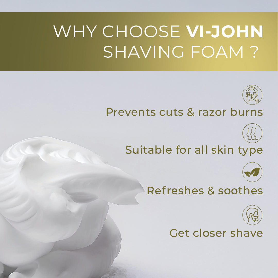 VI-JOHN  Dermatologically Tested Lime & Lemon Shaving Foam enriched with Vitamin E & Tea Tree Oil -401g