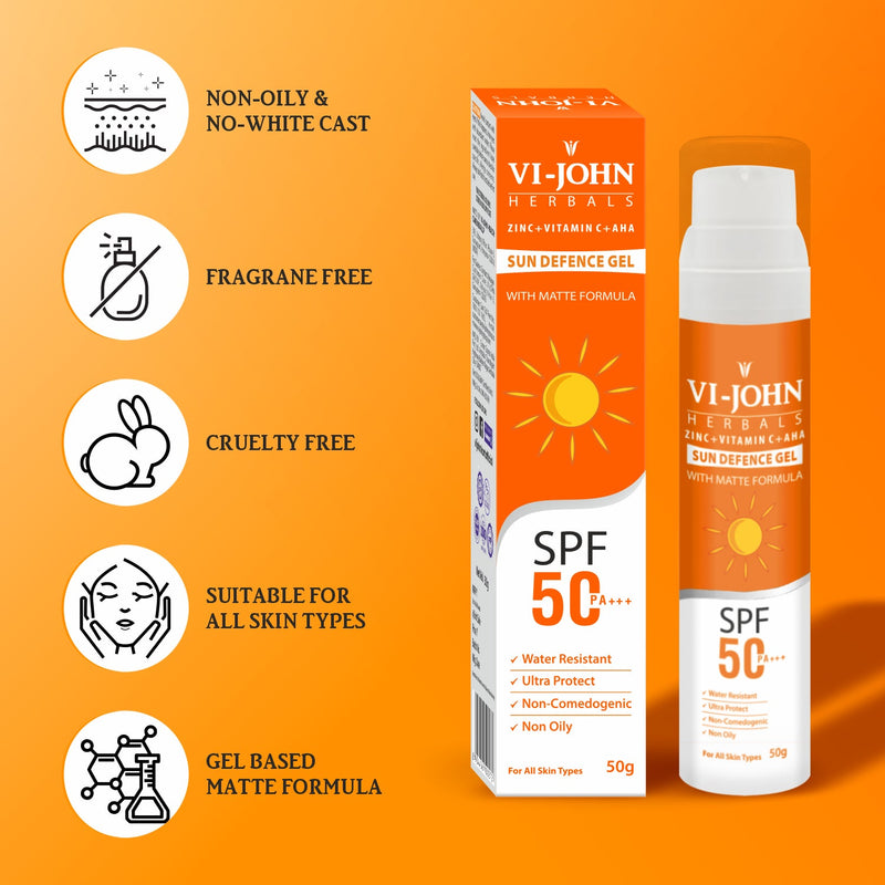 VI-JOHN Herbals Sun Defence Matte Gel  SPF 50 PA+++ 50g (PAY50)