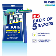 VI-JOHN Shave pro Triple Blade Shaving Razors With Lubricating Aloe Vera Strip(CONTAIN 5 PCS) FOR MEN