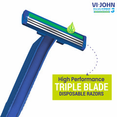 VI-JOHN Shave pro Triple Blade Shaving Razors With Lubricating Aloe Vera Strip(CONTAIN 5 PCS) FOR MEN