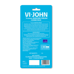 VI-JOHN Calming Aqua Shaving Cream with Brush Combo | Enriched with Aloe Vera & Almond Oil | Smooth, Soothing, and Refreshing Shave