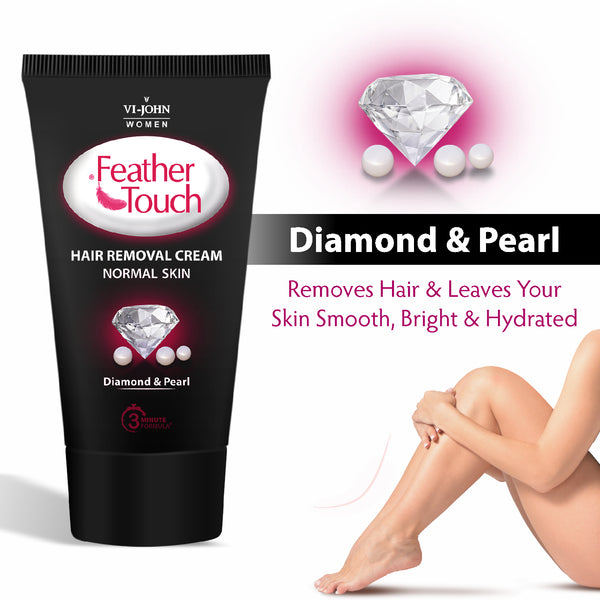 VI-JOHN Feather Touch Diamond & Pearl Hair Removal Cream For Normal Skin 40g