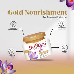 VI-JOHN Gold Saffron Fairness Cream for Uneven Skin Tone | Chemical Free Face Cream for Radiant Glow and Dark Spots (All Type Skin) (Gold)