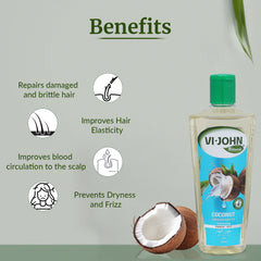VI-JOHN NATURALE Coconut Enriched Hair Oil 300ML | Volumizing with Vitamin A.E & F | Natural Hair Growth | for All Hair Types | Men and Women