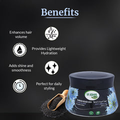VI-JOHN NATURALE Turkish Black Seed | Styling Hair Cream Strength & Shine | Non-Sticky Formula and Curl defining Cream | for All Hair Types | 140ML