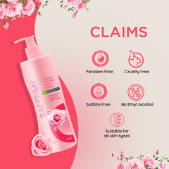 VI-JOHN Saffron Natural Fairness Body Lotion – Himalayan Rose with Lactic Acid | Deep Nourishment for Soft & Radiant Skin | For All Skin Types | 400ml