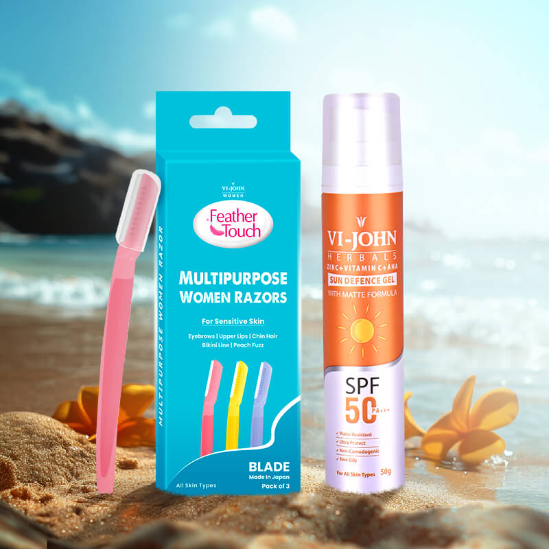 Sunscreen + women's razor