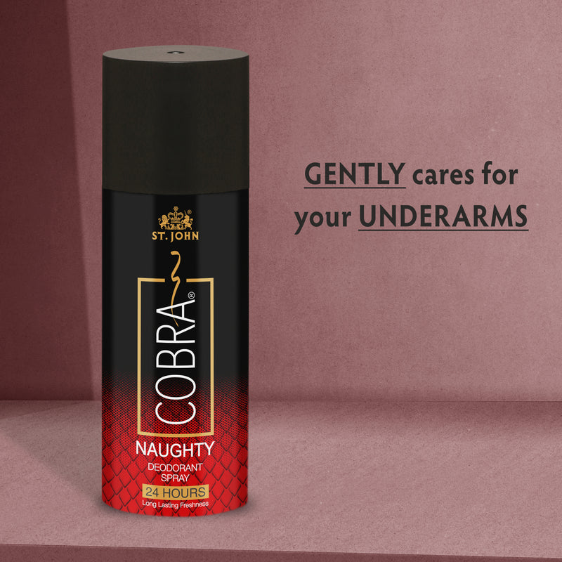ST.JOHN Cobra Deodorant Naughty Long Lasting Perfumed Body Spray | Long Lasting Deodorant Spray For Men & Women - 150 ML
