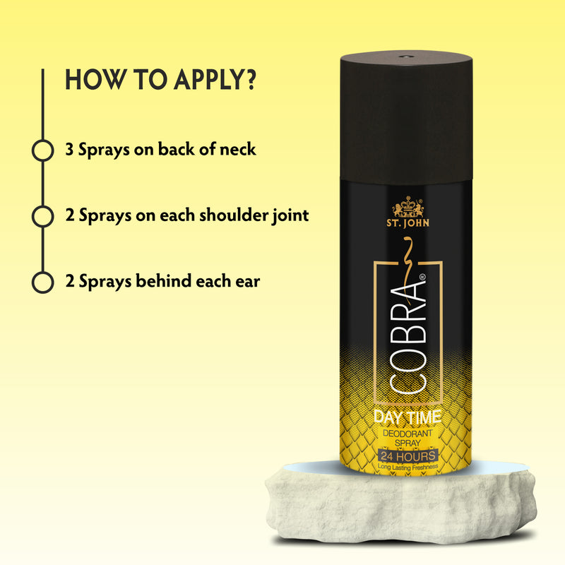 ST.JOHN Cobra Deodorant Daytime Long Lasting Perfumed Body Spray | Long Lasting Deodorant Spray For Men - 150 ML