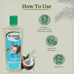 VI-JOHN NATURALE Coconut Enriched Hair Oil 300ML | Volumizing with Vitamin A.E & F | Natural Hair Growth | for All Hair Types | Men and Women