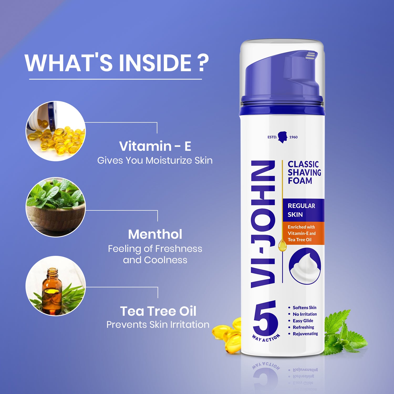 VI-JOHN Classic Shaving Foam for Normal Skin 200 g