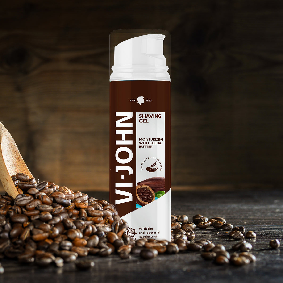 VI-JOHN Moisturizing Shaving Gel with Cocoa Butter – For Smooth, Nourished Skin | For All Skin Types