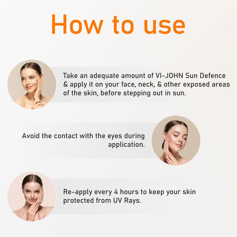 VI-JOHN Sunscreen - SPF 50 PA+++ Brightening Skin Glow Sunscreen, No White Cast with Vitamin C & 1% Hyaluronic  (100 g)