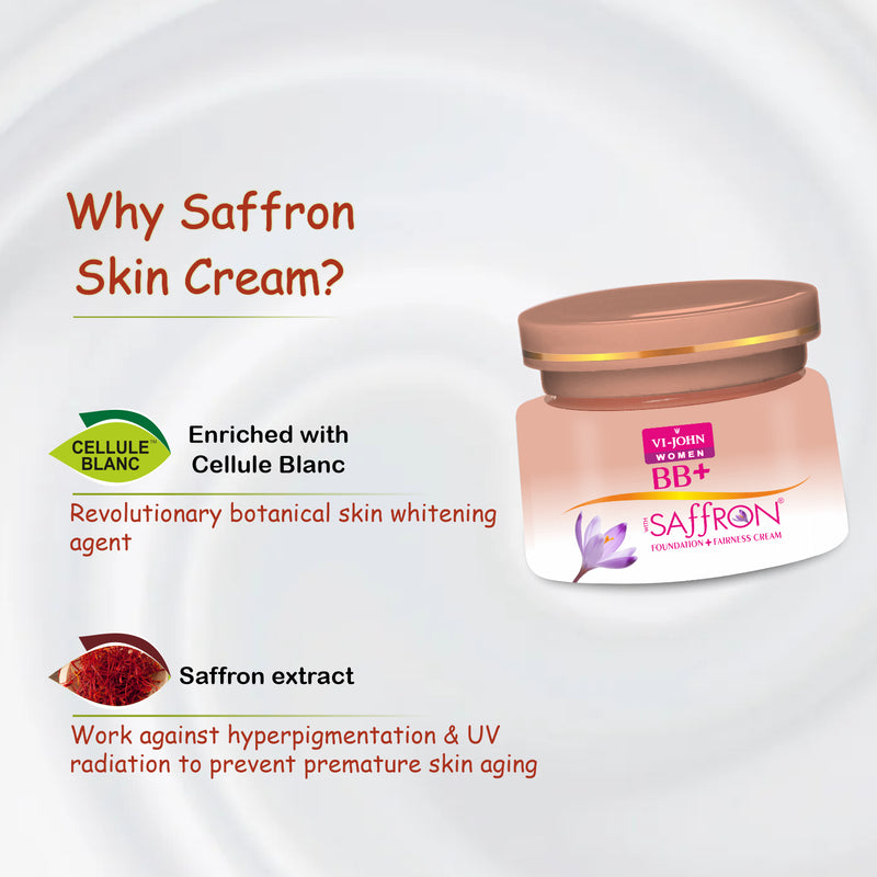 VI-JOHN Women Saffron BB+ Cream Foundation + Fairness Cream 50 Gms