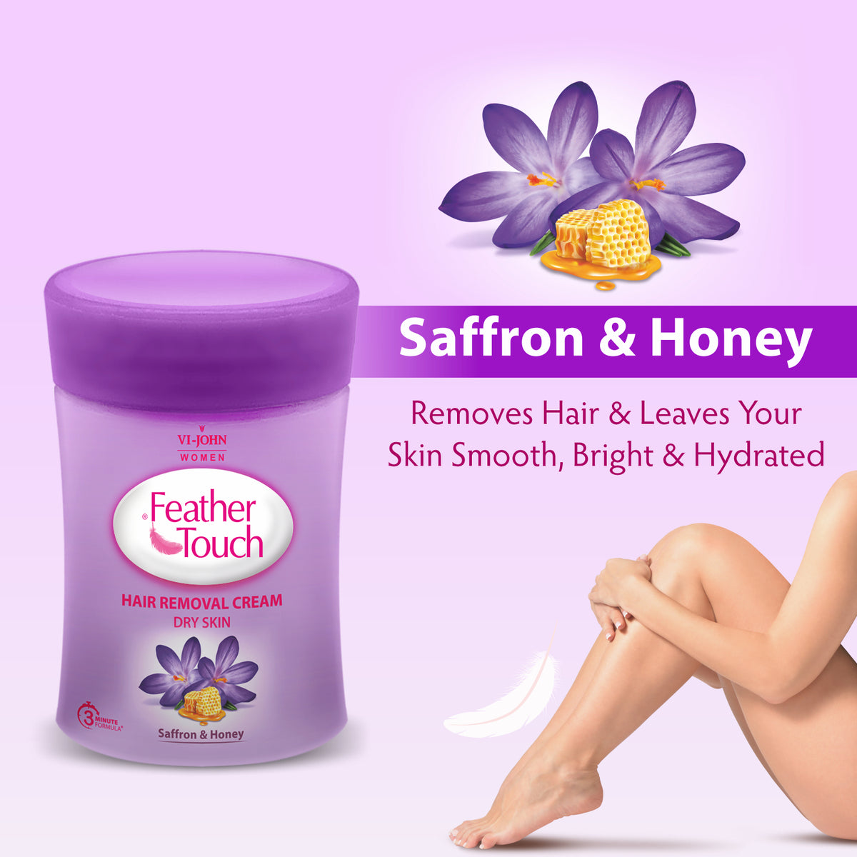 VI-JOHN FEATHER TOUCH CREAM Honey 40GM (JAR)