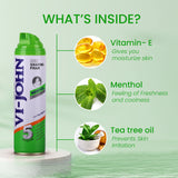VI-JOHN Classic Menthol Shave Foam For Sensitive Skin With Tea Tree Oil & Vitamin E 200 GMs (400 GMs)