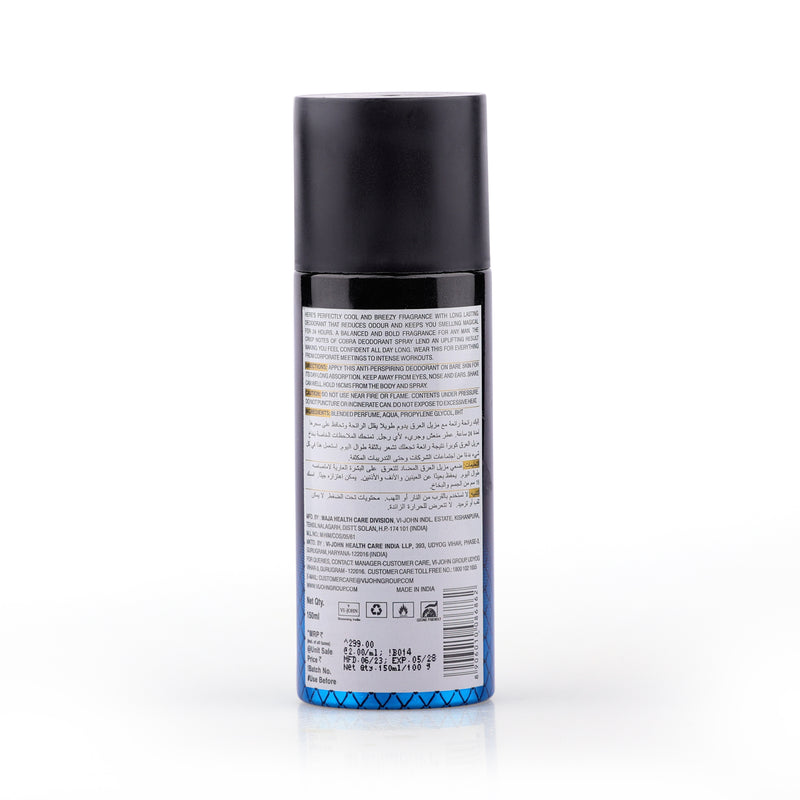 St-John Cobra Limited Edition Cool Long Lasting Deodorant Body Spray - For Men , 24 Hrs Freshness - 150 ML