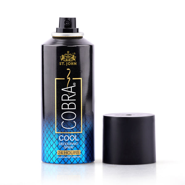 St-John Cobra Limited Edition Cool Long Lasting Deodorant Body Spray - For Men , 24 Hrs Freshness - 150 ML (Pack Of 2)