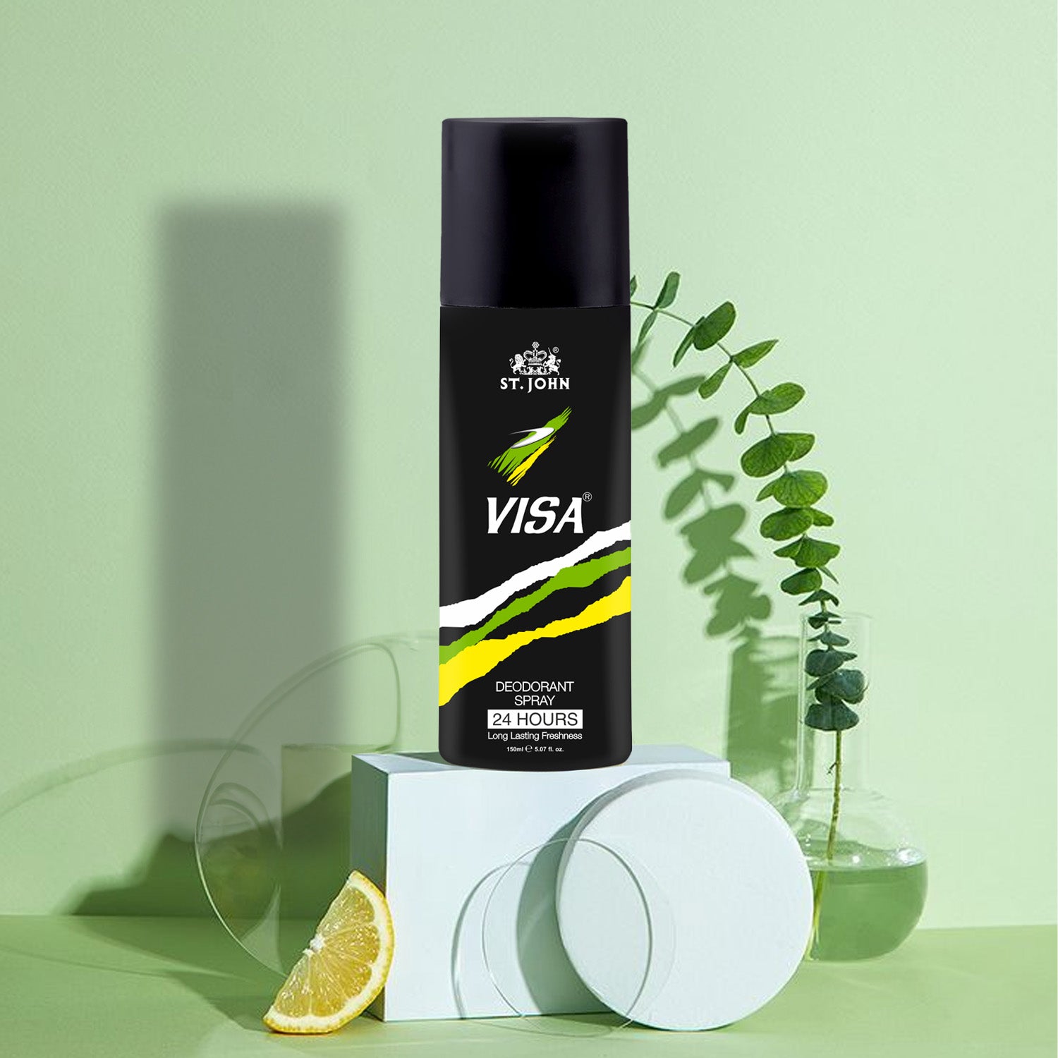 ST. JOHN Visa Deodorant – Citrus, Floral & Woody Scent – Refreshing & Stylish Deodorant for Men – 150ml