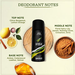 ST. JOHN Visa Deodorant – Citrus, Floral & Woody Scent – Refreshing & Stylish Deodorant for Men – 150ml