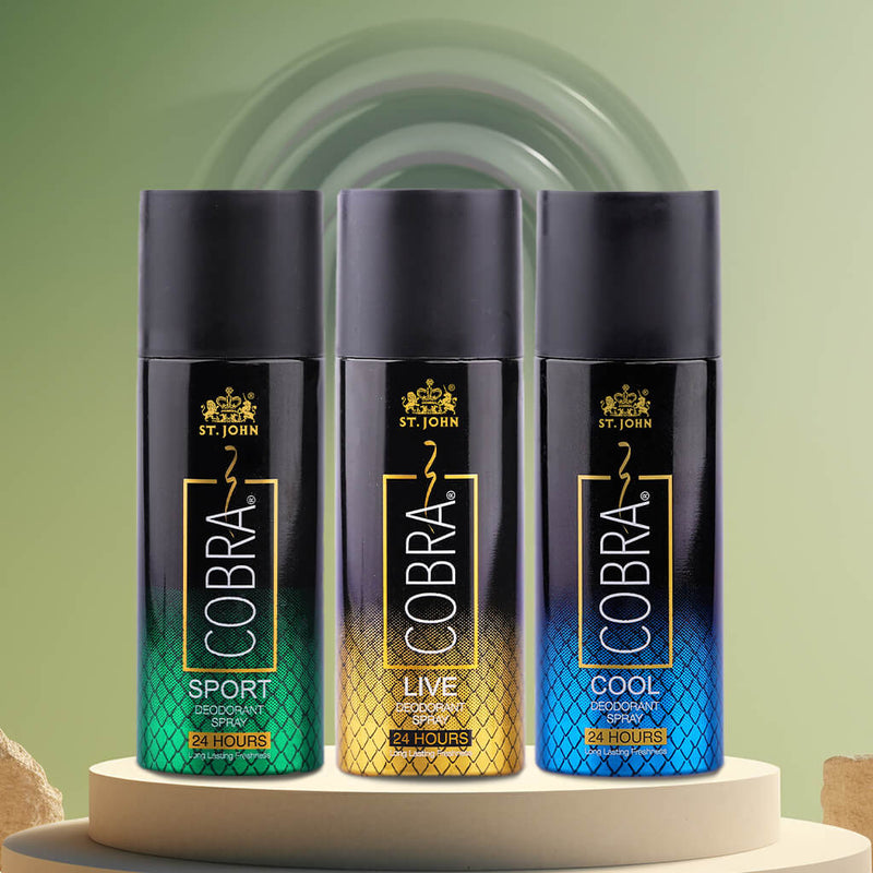 Cobra Active Deo Combo ( Cobra Live Long-lasting Deodorant + Cobra Sport Long-lasting Deodorant + Cobra Cool Long-lasting Deodorant )