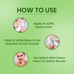 VI-JOHN Classic Menthol Shave Foam For Sensitive Skin With Tea Tree Oil & Vitamin E - 200ML