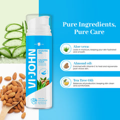 VI-JOHN Calming Aqua Shaving Gel with Almond Oil & Aloe Vera – Smooth, Soothing & Refreshing Shave | For All skin type