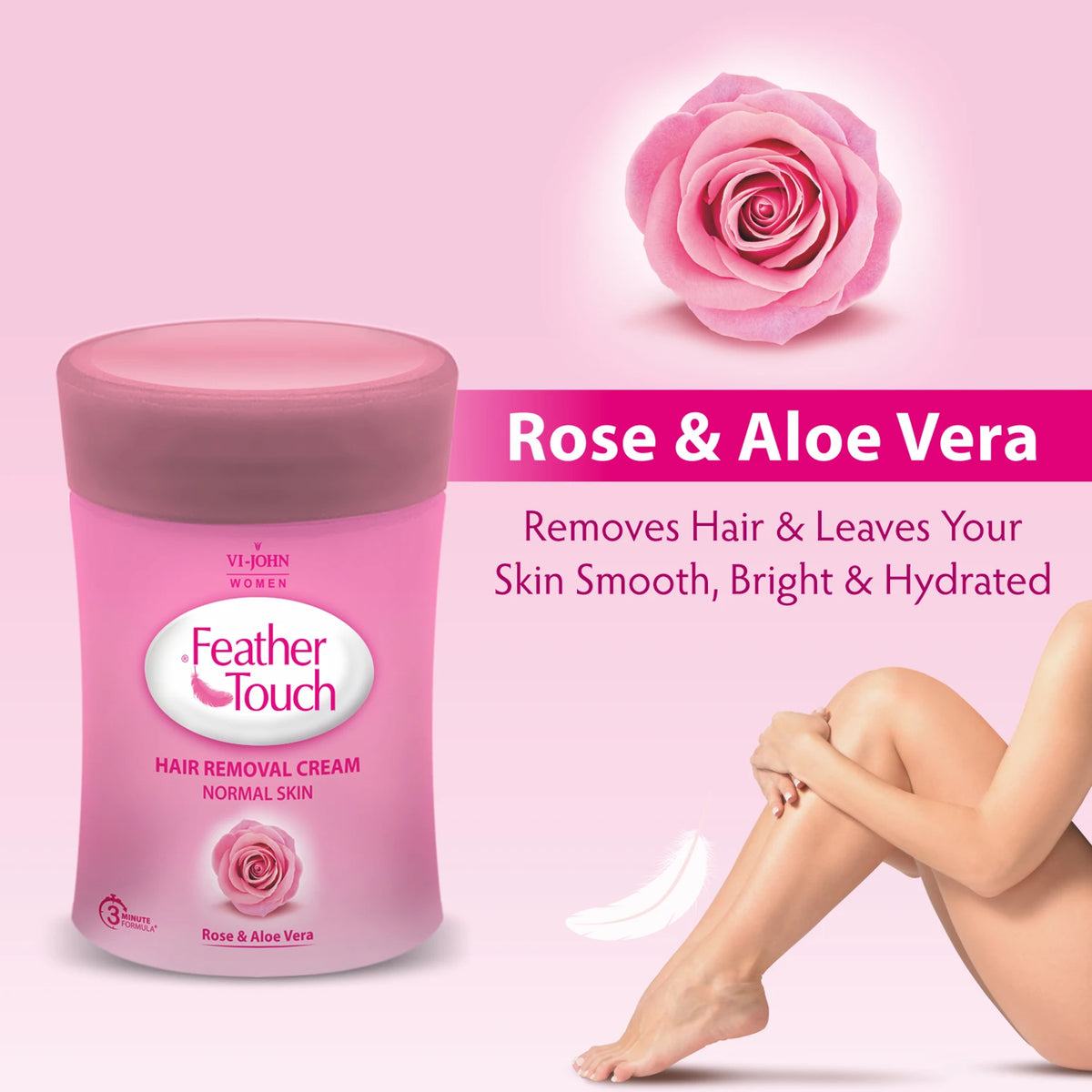 VI-John Feather touch cream rose 40 GM (JAR)