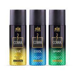 Cobra Active Deo Combo ( Cobra Live Long-lasting Deodorant + Cobra Sport Long-lasting Deodorant + Cobra Cool Long-lasting Deodorant ) 50ML