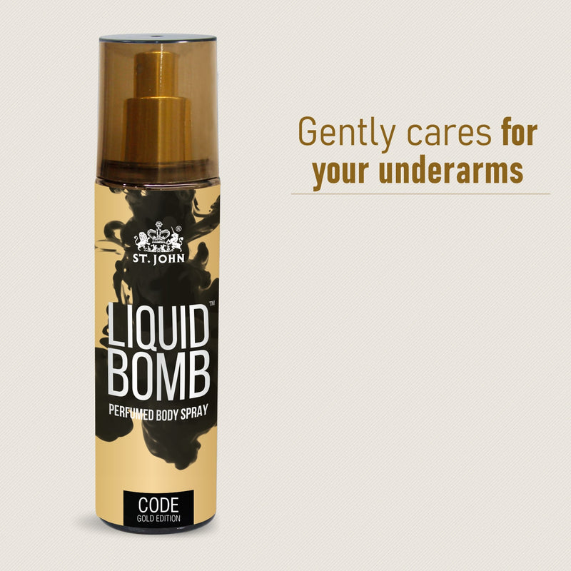 St-John Liquid Bomb Gold Edition Code Long Lasting Perfume, Deodorant Body Spray For Men & Women - 150 ML
