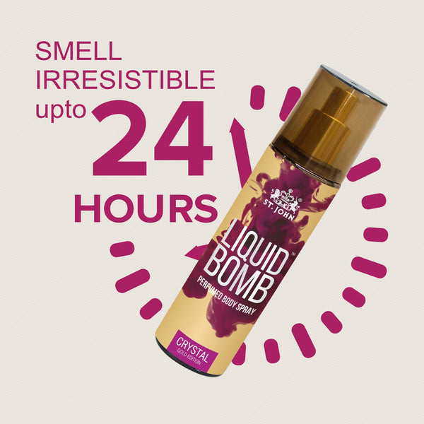 St-John Liquid Bomb Gold Edition Crystal Long Lasting Perfume, Deodorant Body Spray For Men & Women - 150 ML