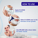 VI-JOHN All Skin Type Anti Bacterial Shaving Foam with Vitamin E & Tea Tree Oil - 300 GM