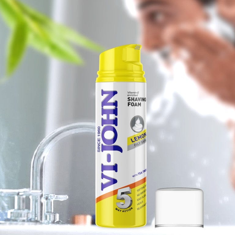 VI-JOHN 5 Way Action Lemon Shaving Foam for Oily Skin 200ml