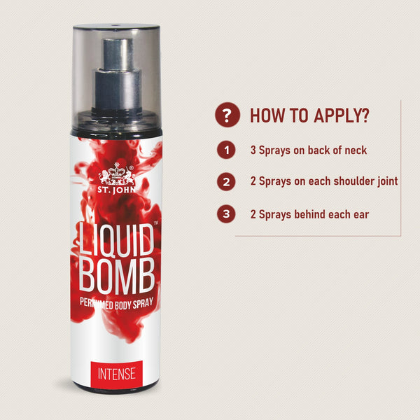St-John Liquid Bomb Gold Edition Intense Long Lasting Perfume, Deodorant Body Spray For Men & Women - 150 ML