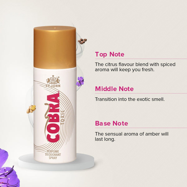 St-John Cobra Toxic Long Lasting Perfumed Deodorant Body Spray, Long Lasting Deo - 150 ML