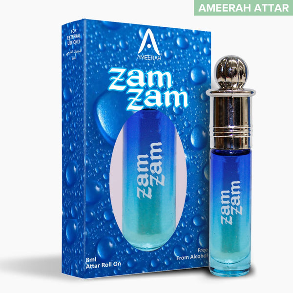 Ameerah Roll On Zam Zam Attar | Long Lasting Fragrance | Alcohol Free Perfume For Men & Women - 8 ML