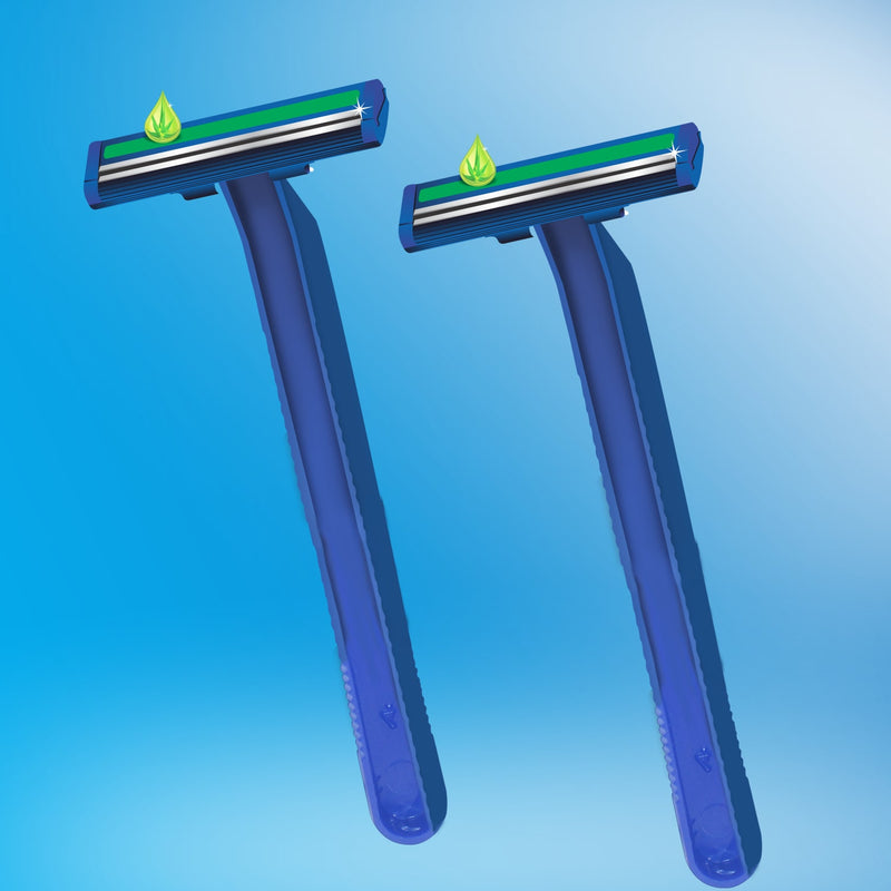 VI-JOHN Master Stroke Twin Blade Shaving Razors for Men With Lubricating Aloe Vera Strip(Contain 5 Pcs)