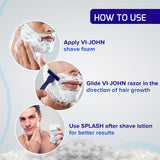 VI-JOHN Master Stroke Twin Blade Shaving Razors for Men With Lubricating Aloe Vera Strip(Contain 5 Pcs)