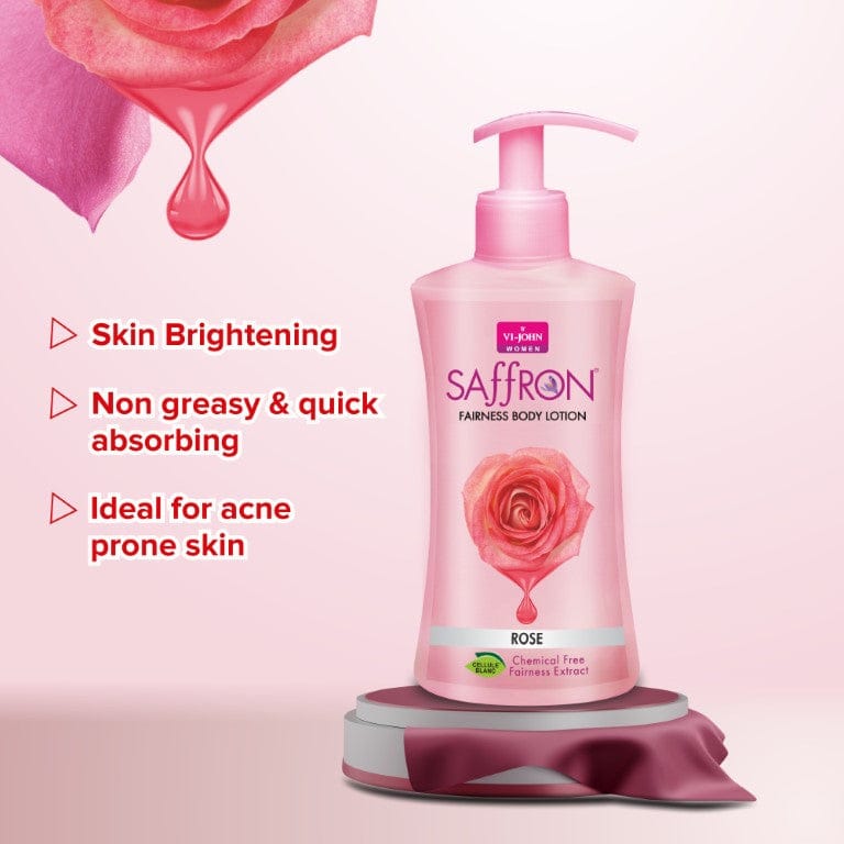 Vi-John Body Lotion Combo Of 2 | 250 ML Each | For Men And Women | All Skin Types | Turmeric | Rose 500 ML