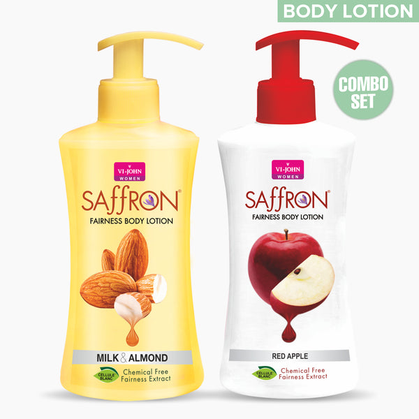 VI-JOHN Body Lotion Combo Of 2 | 250 ML Each | For Men And Women | All Skin Types | Milk & Almond | Red Apple 500 ML