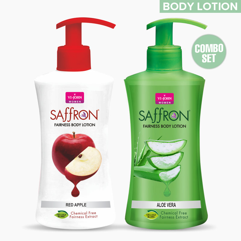 Vi-John Body Lotion Combo Of 2 | 250 ML Each | For Men And Women | All Skin Types | Red Apple | Aloe Vera 500 ML