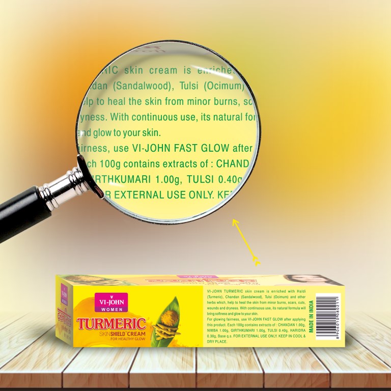 VI-JOHN Women Turmeric Skin Cream With Sandal & Lemon Extract For Soft & Supple Skin, 50G (Pack Of 6)